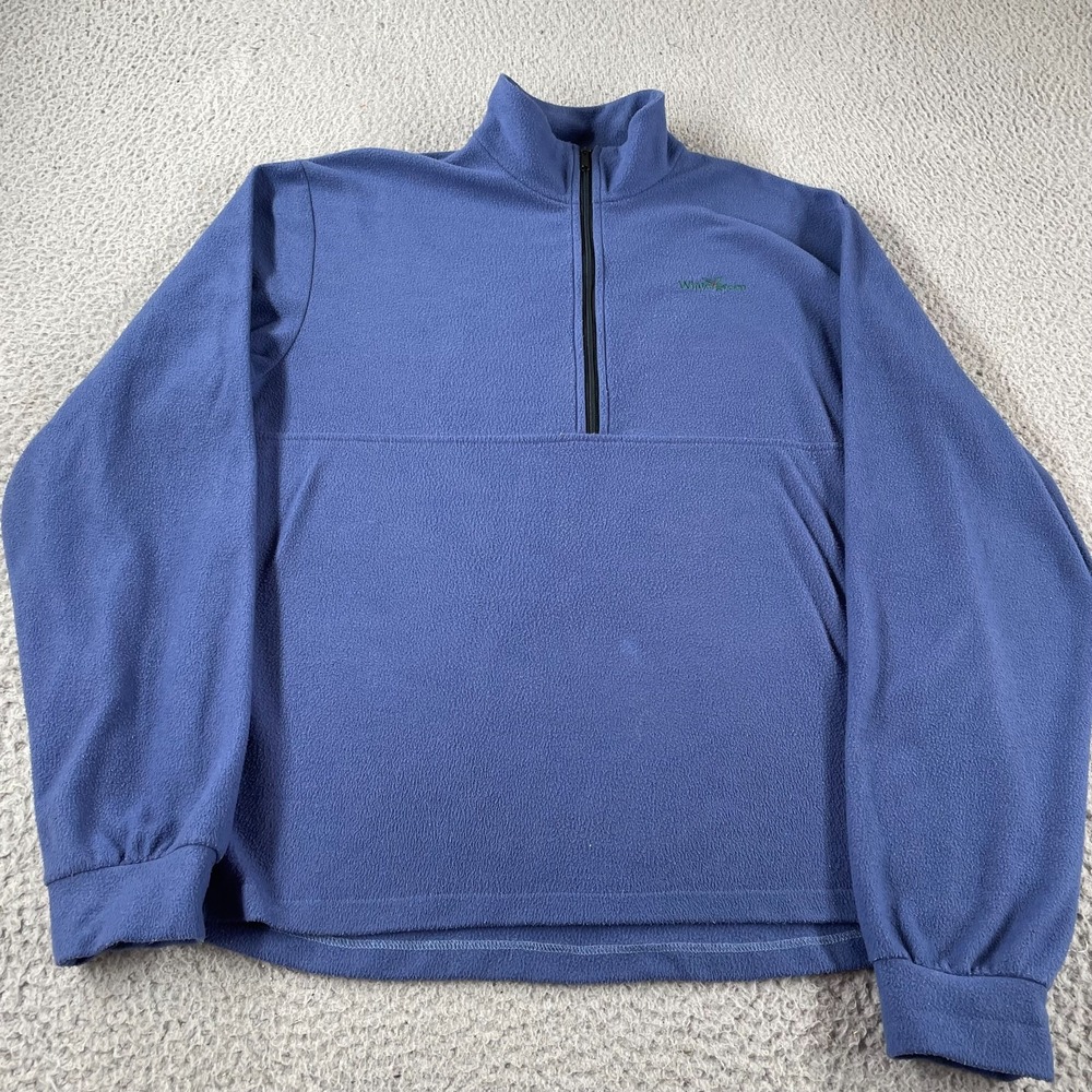 Wintergreen Northwoods‎ Polartec Fleece Mens Medium Blue Ely Rare 1/4 Zip